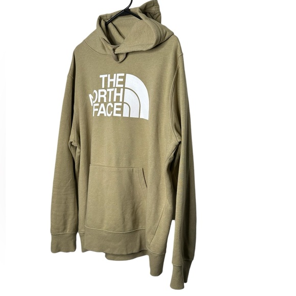 The North Face Men's Hoodie Half Dome Logo Pullover Sweatshirt Size XL Tan Beige - Picture 3 of 9
